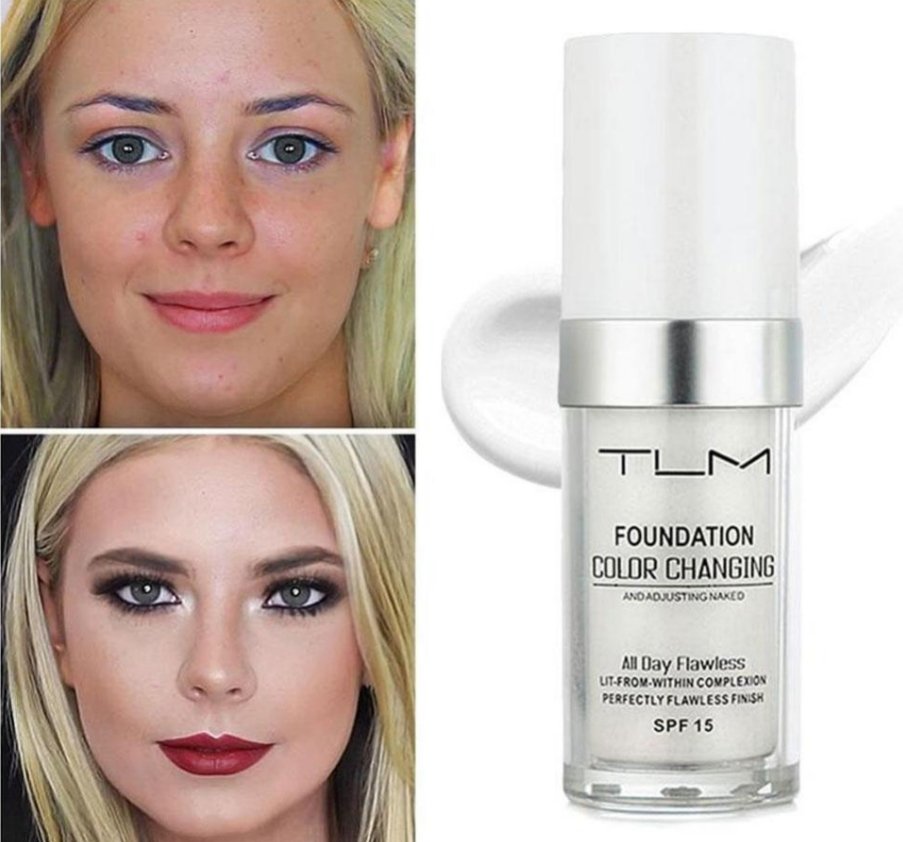TLM Color Changing Liquid Foundation - Self Adjust Color Matching Foundation for Aging Skin