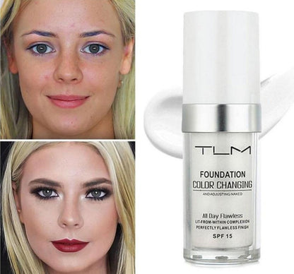 TLM Color Changing Liquid Foundation - Self Adjust Color Matching Foundation for Aging Skin